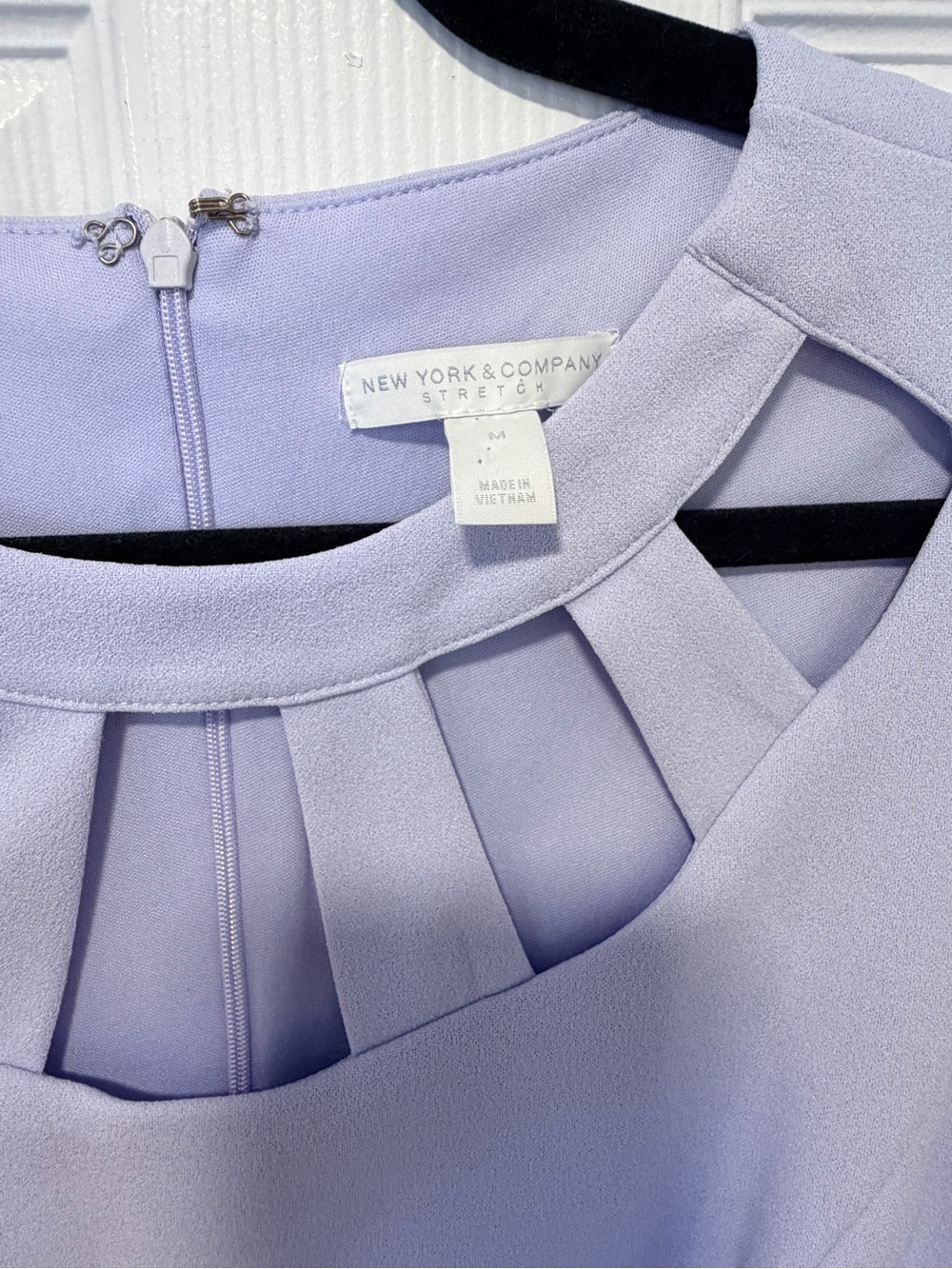 New York & Company Lavender Pleated Cutout Sheath Dress